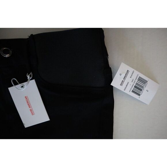 Good American Sz 2/26 Black Good Mama Waist-Inset Skinny Maternity Jeans - Picture 5 of 10